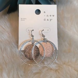 NET earrings silver and rose gold